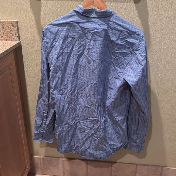 Men's Blue Striped button down Shirt - Picture 6 of 7